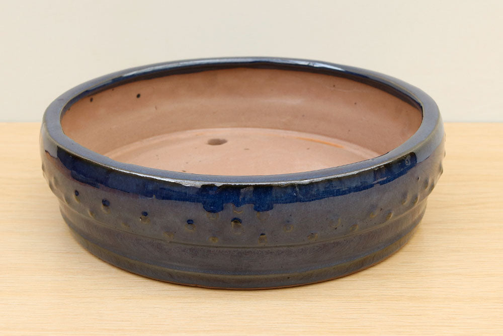 (D) Glazed Round Bonsai Drum Pot - 10